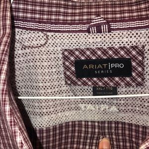 Ariat Pro purple and white long sleeve button down